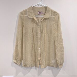 🔥Juicy Couture Sheer Silk  Button-Up Blouse🔥
